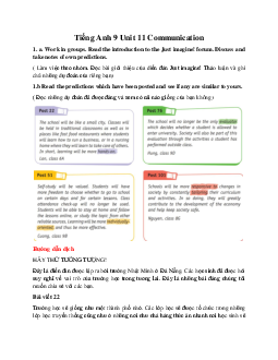 Tiếng Anh 9 Unit 11 Communication