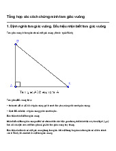 Tổng hợp các cách chứng minh tam giác vuông | Toán 10