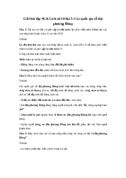 Giải bài tập SGK Lịch sử 10 bài 3: Các quốc gia cổ đại phương Đông