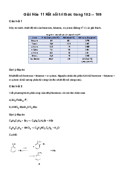 Hóa học lớp 11 Bài 17: Arene (Hydrocarbon thơm) sách Kết Nối Tri Thức