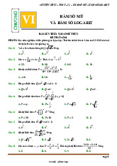 Đề kiểm tra theo bài học chủ đề hàm số mũ và hàm số lôgarit