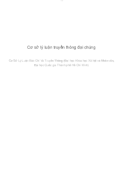 Cơ sở lý luận truyền thông đại chúng | Cơ sở lý luận báo chí và truyền thông | Đại học Khoa học Xã hội và Nhân văn, Đại học Quốc gia Thành phố HCM