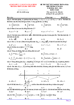 Đề thi thử TN THPT 2024 môn Toán trường THPT Lương Thế Vinh – Nam Định