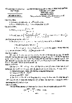 Đề thi tuyển sinh lớp 10 THPT năm học 2017 – 2018 môn Toán sở GD và ĐT Bắc Giang
