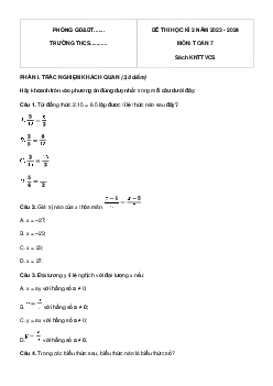 Đề thi học kì 2 môn Toán 7 năm 2022 - 2023 sách Kết nối tri thức với cuộc sống - Đề 1