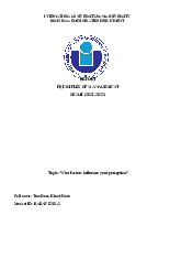 Topic: What factors influence your perception? môn Principles of Management | Trường Đại học Quốc tế, Đại học Quốc gia Thành phố Hồ Chí Minh