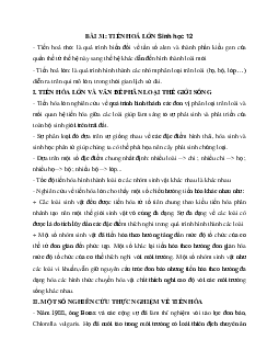 Sinh học 12 bài 31: Tiến hoá lớn