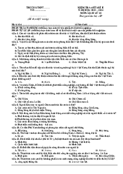 Đề thi giữa học kì 1 lớp 10 năm 2023 - 2024 sách Chân trời sáng tạo | Lịch sử 10 đề 3
