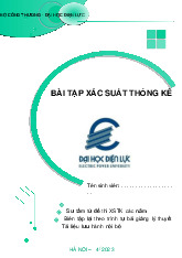 Bài Tập Xác Suất Thống Kê (XSTK) - Tổng Hợp Chương 1 và 2 (Btxstk-2023) | Đại học Điện lực