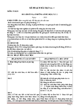 Giáo án Toán lớp 1 sách Cánh Diều tuần 27