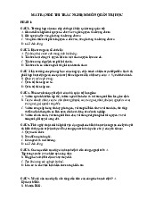 Ma trận đề thi trắc nghiệm môn quản trị học có đáp án | Quản trị học | Đại học công nghiệp HCM