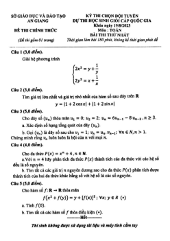 Đề chọn đội tuyển thi HSG QG môn Toán năm 2023 – 2024 sở GD&ĐT An Giang