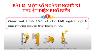 Giáo án điện từ Công nghệ 8 Bài 15 Cánh diều: Một số ngành nghề kĩ thuật điện phổ biến