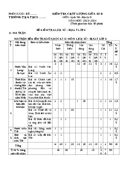 Đề thi giữa học kì 2 môn Lịch sử - Địa lí 6 năm 2023 - 2024 sách Cánh diều | Đề 3