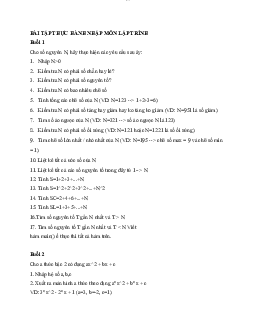 Bài tập thực hành Nhập môn lập trình | Trường Đại học CNTT Thành Phố Hồ Chí Minh