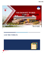 MICROSOFT WORD TABLE - Module 3 Đề cương về Làm Việc với Bảng | Đại học Văn Lang