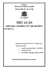 Tiểu luận Môn Nghiên cứu thị trường | Đại học Gia Định