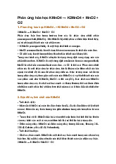 Phản ứng hóa học KMnO4 → K2MnO4 + MnO2 + O2