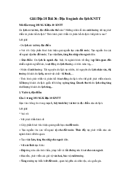 Giải Địa 10 Bài 36: Địa lí ngành du lịch KNTT