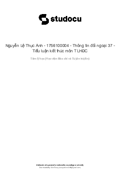 Tiểu luận môn tâm lí học đại cương