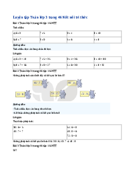 Giải SGK môn Toán 3 - Bài 15: Luyện tập chung Kết nối tri thức | Kết nối tri thức