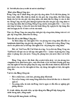 Lý thuyết ôn tập môn Tư tưởng Hồ Chí Minh