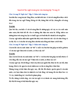 Soạn bài Tục ngữ và sáng tác văn chương trang 32 | Ngữ Văn 7 Chân Trời Sáng Tạo tập 2