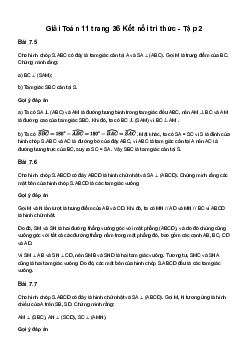Toán 11 Bài 23: Đường thẳng vuông góc với mặt phẳng - sách Kết Nối Tri Thức