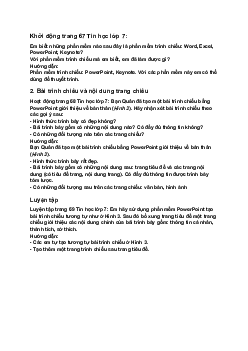 Giải SGK Tin học 7 Bài 12: Tạo bài trình chiếu| Cánh diều