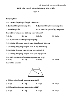 Phiếu bài tập cuối tuần lớp 4 môn Toán nâng cao Tuần 7 Cánh Diều