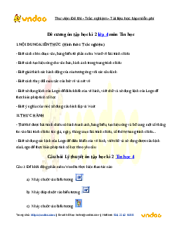 Đề cương ôn tập học kì 2 môn Tin học lớp 4 năm 2019 - 2020
