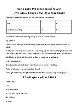 Giải Toán 6 Bài 3: Phép cộng các số nguyên | Cánh diều