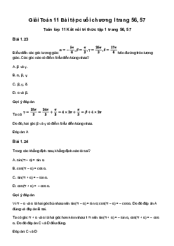 Toán 11 Bài tập cuối chương I - Kết Nối Tri Thức
