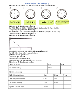 Bài tập cuối tuần Toán lớp 3 Chân trời sáng tạo - Tuần 35
