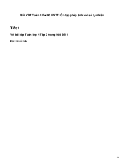 Vở bài tập Toán lớp 4 Bài 68: Ôn tập phép tính với số tự nhiên Kết nối tri thức