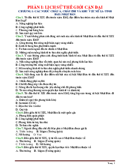 Top 600 câu hỏi trắc nghiệm lịch sử 11 cả năm theo từng bài học rất hay (có đáp án)