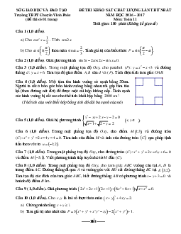 Đề khảo sát chất lượng môn Toán lớp 11 trường chuyên Vĩnh Phúc lần 1