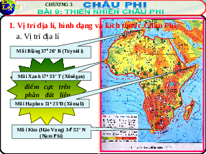 Bài giảng điện tử Địa lí 7 Bài 9 Chân trời sáng tạo : Thiên nhiên châu Phi