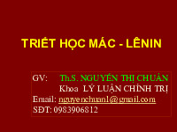 Bài giảng môn Triết Học Mác - Lênin | Trường Đại học Sư Phạm Hà Nội