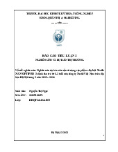 Tiểu luận Nghiên cứu dự báo nhu cầu sử dụng sản phẩm sữa bột Nestlé NAN OPTIPRO 3 | Đại học Kinh tế kỹ thuật công nghiệp