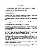 Chương I Khái luận về triết học và triết học Marx Lenin | Môn Triết học Mác-Lênin - Đại học Sư Phạm Hà Nội