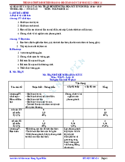 Đề cương ôn tập thi học kỳ 2 Toán 11 – Đặng Ngọc Hiền