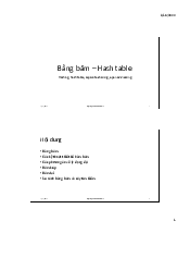 Bài giảng về Bảng băm | Cấu trúc dữ liệu và giải thuật | Đại học Bách Khoa Hà Nội