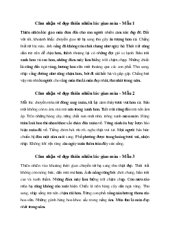 Văn mẫu lớp 8: Viết từ bốn đến năm câu để trình bày cảm nhận của em về vẻ đẹp của thiên nhiên lúc giao mùa - Chân trời sáng tạo