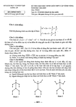 Đề học sinh giỏi Toán THPT cấp tỉnh năm 2022 – 2023 sở GD&ĐT Long An