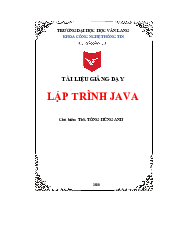 Chương 3 - Mảng và Collection | Tài liệu giảng dạy: Lập trình Java  | Đại học Văn Lang