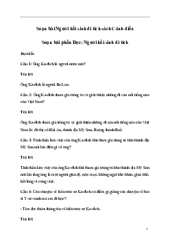 Soạn bài Người hồi sinh di tích (trang 112) | Tiếng Việt lớp 3 Cánh diều