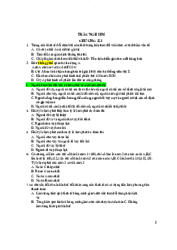 Bộ câu hỏi trắc nghiệm ôn tập chương 123 học phần Tiền tệ, ngân hàng và thị trường tài chính