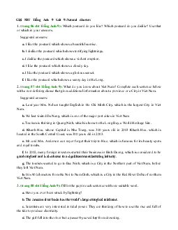 Giải sách bài tập tiếng Anh lớp 9 Unit 10: Life on Other Planets