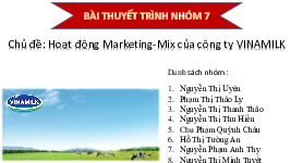 Hoạt động Marketing -  Mix của công ty Vinamilk | Đại học Gia Định
